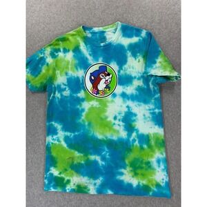 Bucee's Tie Die Short Sleeve Summer Crew Tee Shirt (Men's Medium) Blue